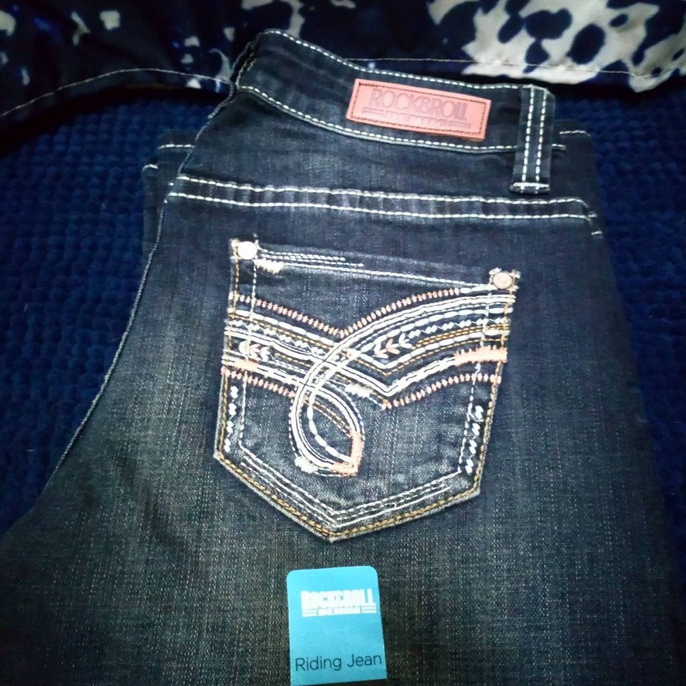 Rock & Roll Cowgirl Boot Cut Riding Jean 27x34 NWT